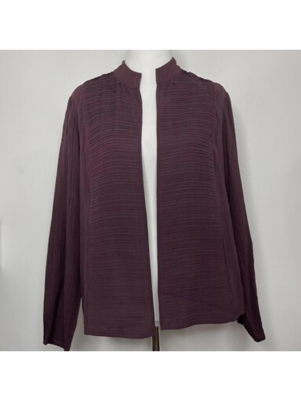 Eileen Fisher / Pleated Open Front Cardigan Jacket